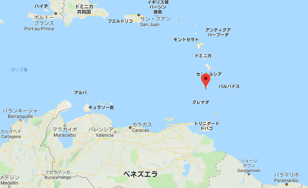 セントヴィンセント・グレナディーン諸島の場所